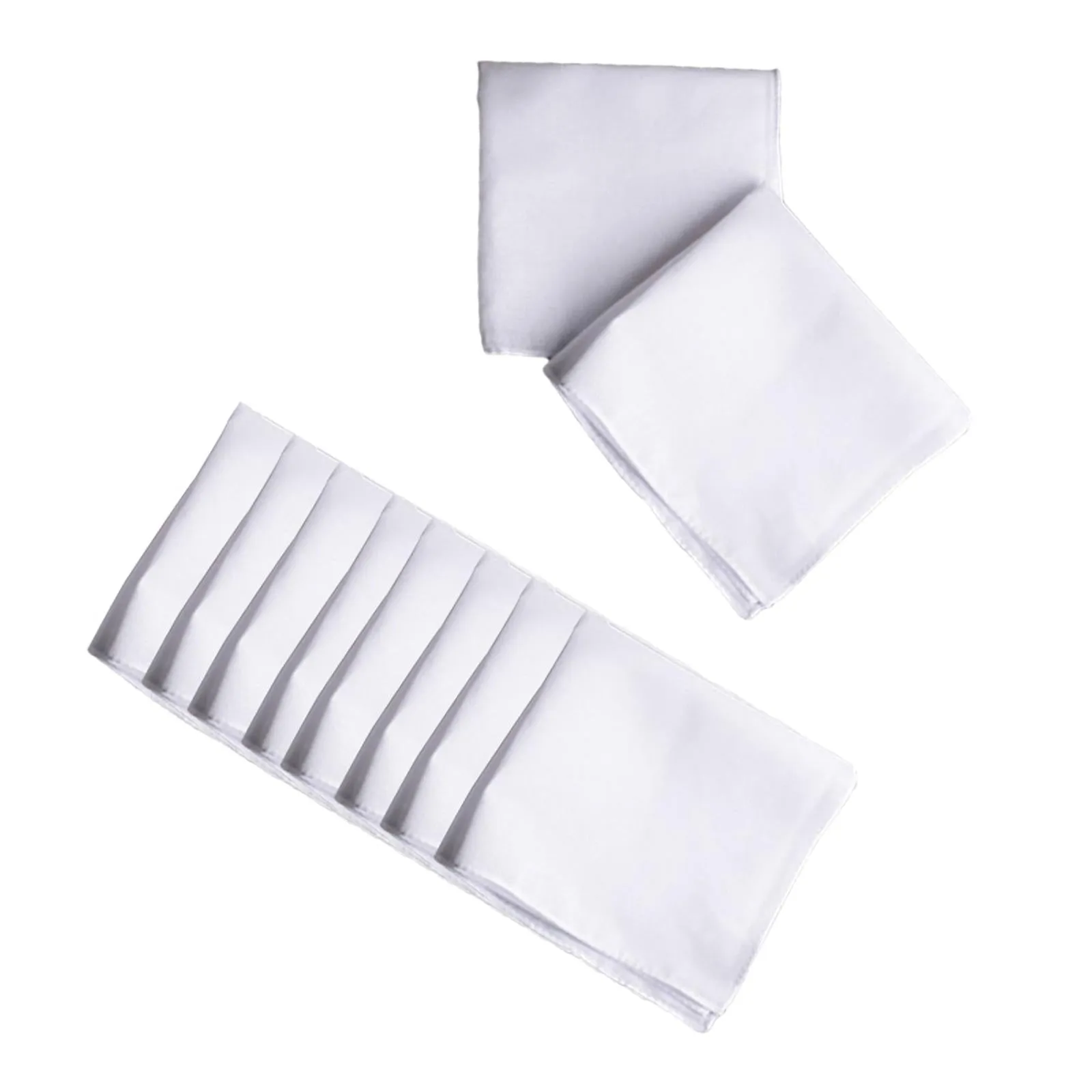 10 Pieces Cotton Hanky for Men Suit Solid White Handkerchiefs for DIY Crafts 35cmx35cm