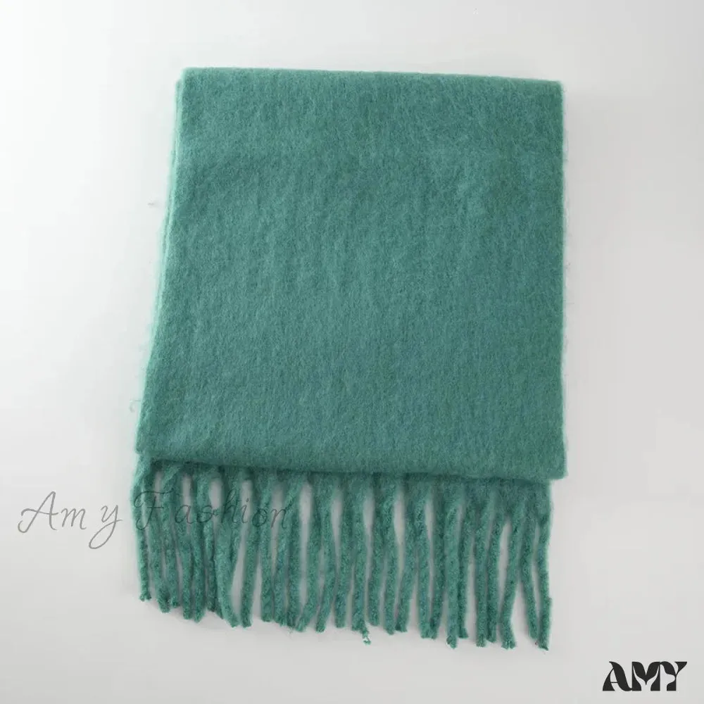 28-Color Long Muffler Soft Thick Mohair Warm Scarf