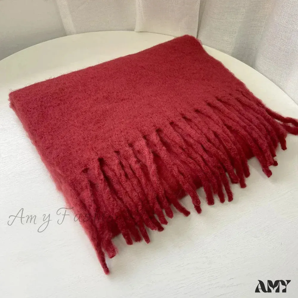 28-Color Long Muffler Soft Thick Mohair Warm Scarf