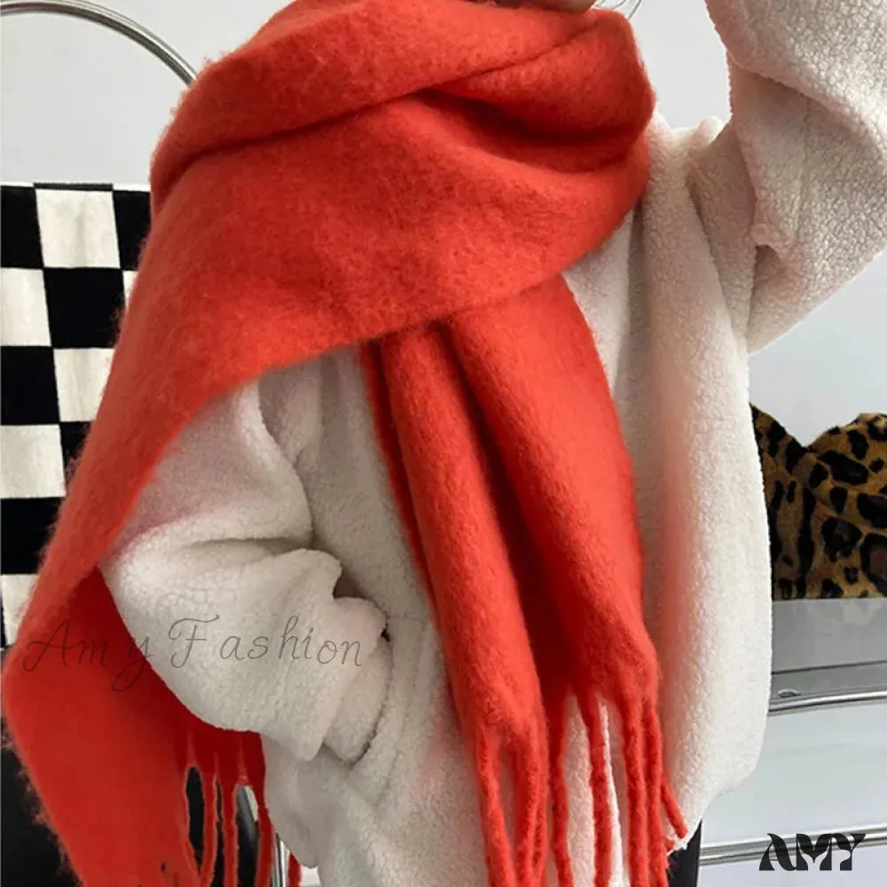 28-Color Long Muffler Soft Thick Mohair Warm Scarf