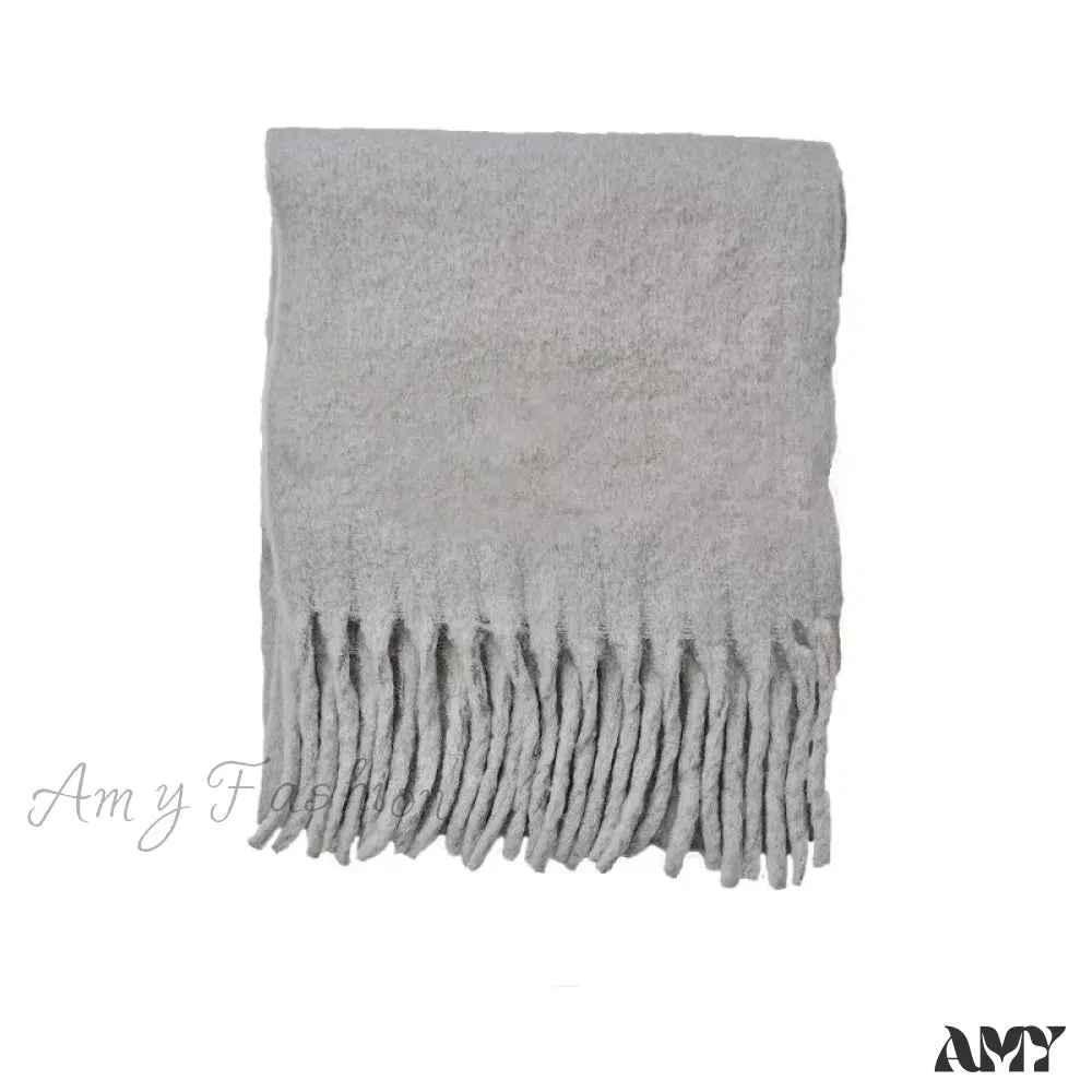 28-Color Long Muffler Soft Thick Mohair Warm Scarf