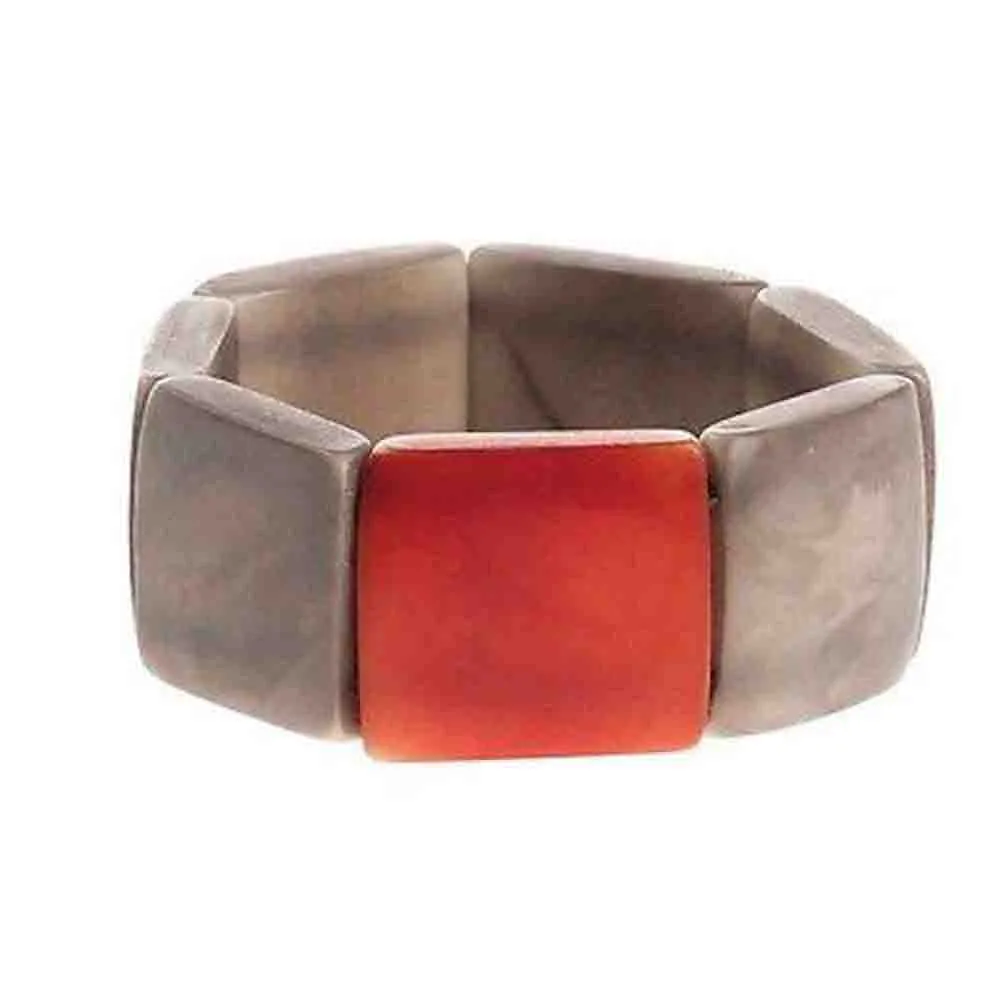 Accented Tagua Bracelet Soft Gray Faire Collection