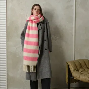 Acrylic Imitated Cashmere Stripes Tassels Scarf - Autumn Winter Collection