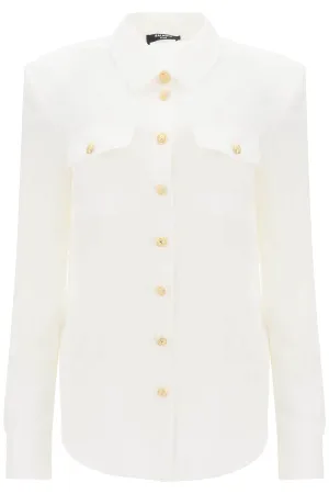 BALMAIN silk shirt with padded shoulders