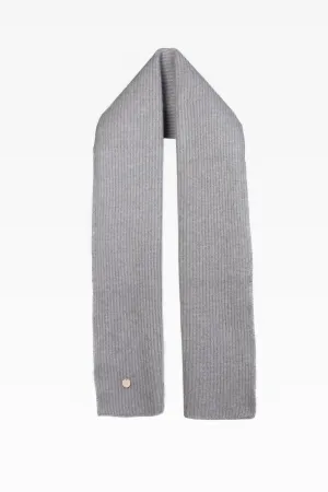 Bardot Cashmere Rib Scarf in Silver Clay: Pure Elegance