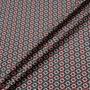 Black & Red Geometric & Floral Printed Pure Cotton