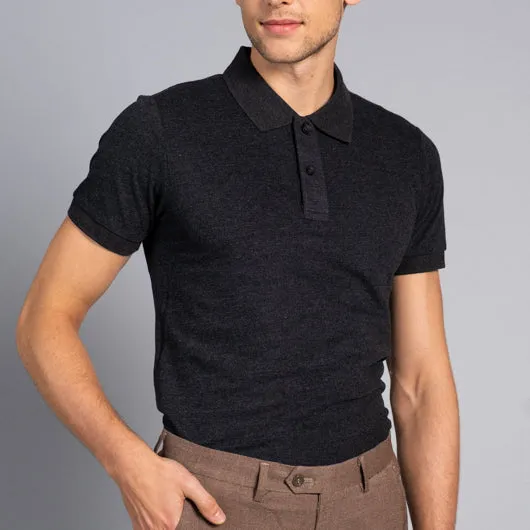 Black Onyx Black Cotton Polo T-Shirt