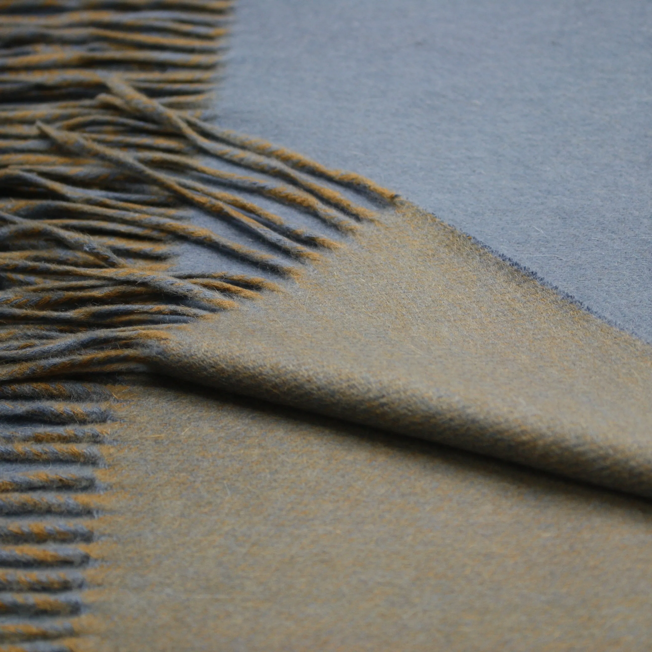 Blue Camel Cashmere Woven Double Face Scarf