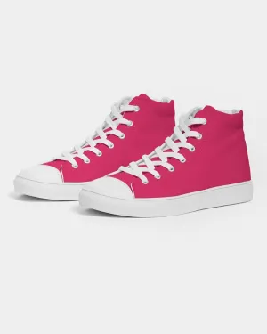 Bright Pink Men's High-top Canvas Sneakers | Men's | Bright Pure Pink | C0M100Y50K0