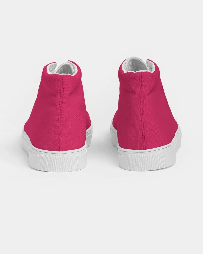 Bright Pink Men's High-top Canvas Sneakers | Men's | Bright Pure Pink | C0M100Y50K0