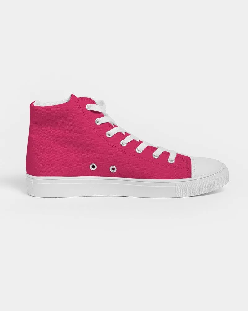 Bright Pink Men's High-top Canvas Sneakers | Men's | Bright Pure Pink | C0M100Y50K0