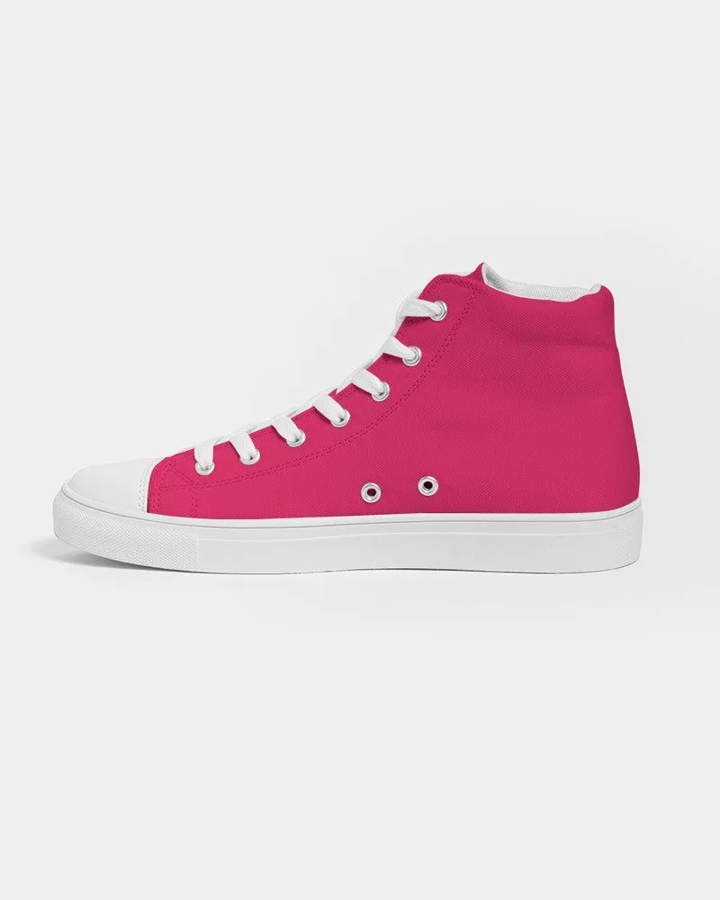 Bright Pink Men's High-top Canvas Sneakers | Men's | Bright Pure Pink | C0M100Y50K0