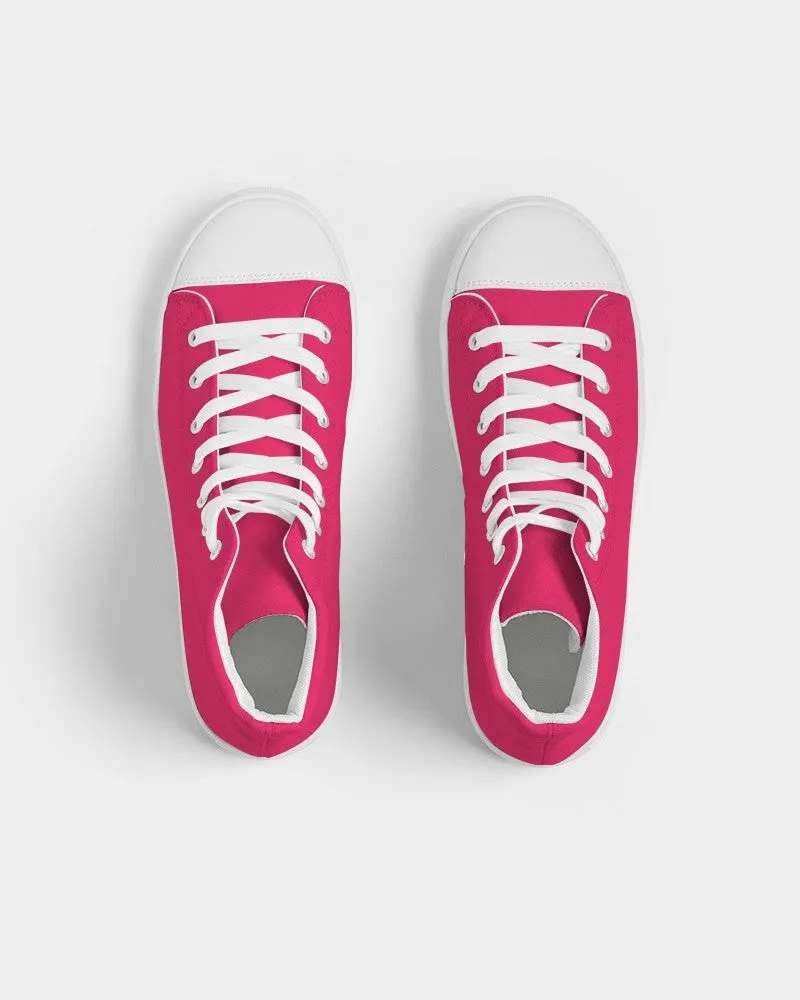 Bright Pink Men's High-top Canvas Sneakers | Men's | Bright Pure Pink | C0M100Y50K0