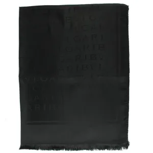 Bvlgari Scarf Black Logomania Design - Twill Silk Shawl SALE