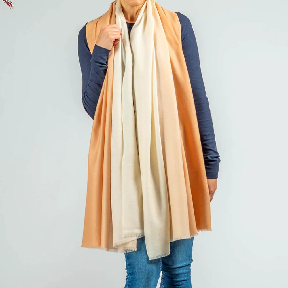 Caramel to Cream Pashmina Cashmere Ring Shawl