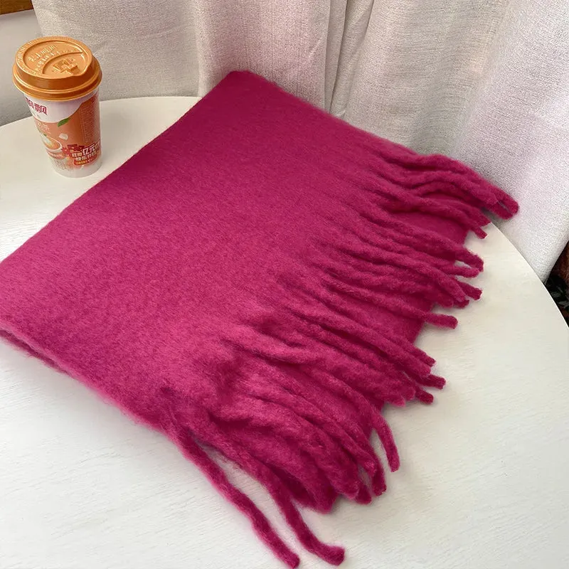 Cashmere Braid Tassel Thick Warm Scarf