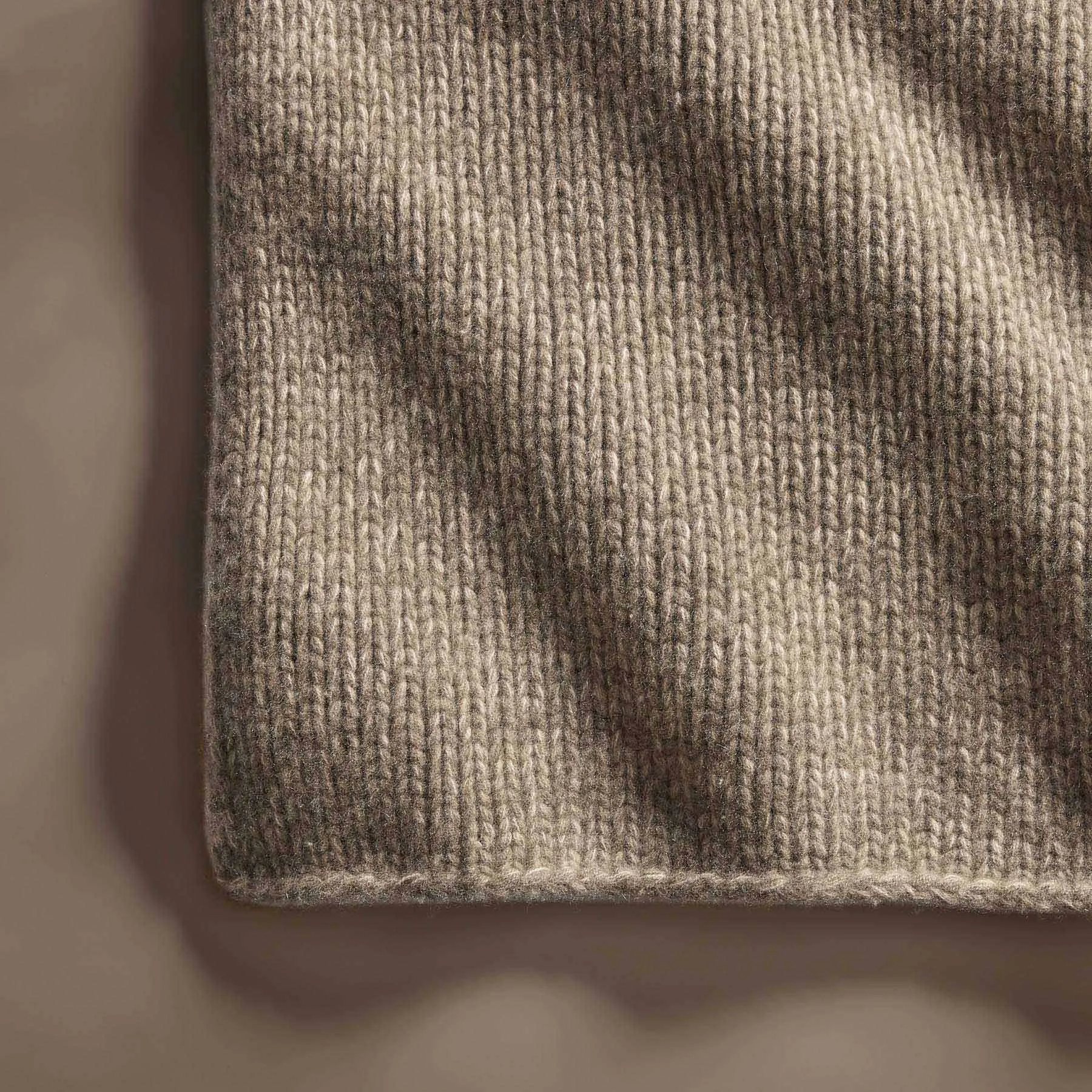 Cashmere Melange Knit Blanket - Taupe Melange