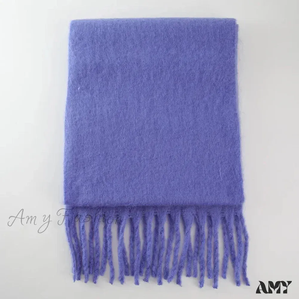 Cashmere Scarves for Women - Thick and Warm Muffler with Tassel Detail