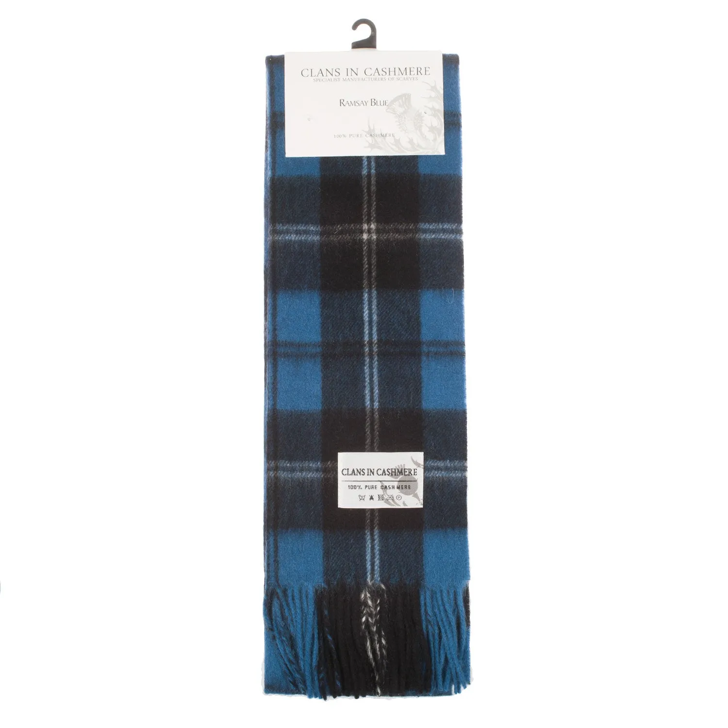 Cashmere Scottish Tartan Clan Scarf  Ramsay Blue