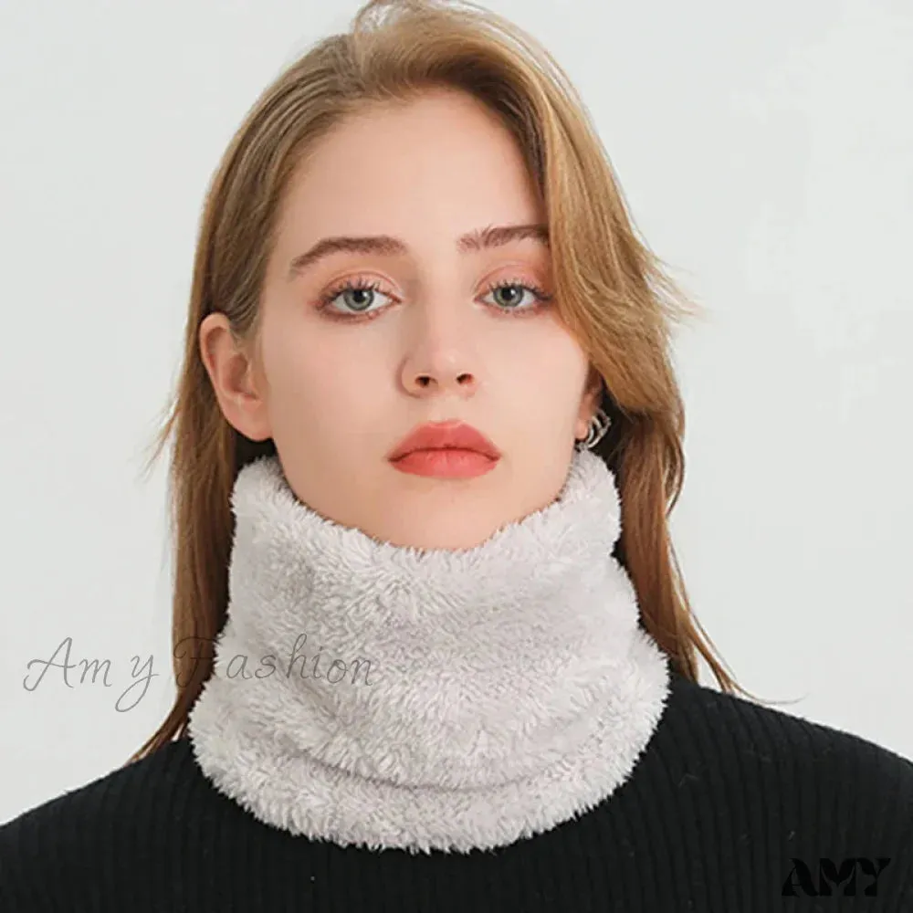 Cashmere Warm Color Ring Plush Thick Outdoor Sports Neckerchief Muffler Scarf