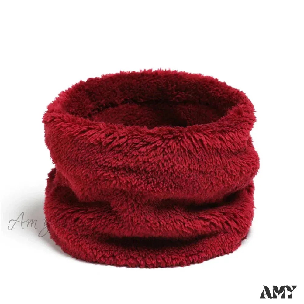 Cashmere Warm Color Ring Plush Thick Outdoor Sports Neckerchief Muffler Scarf