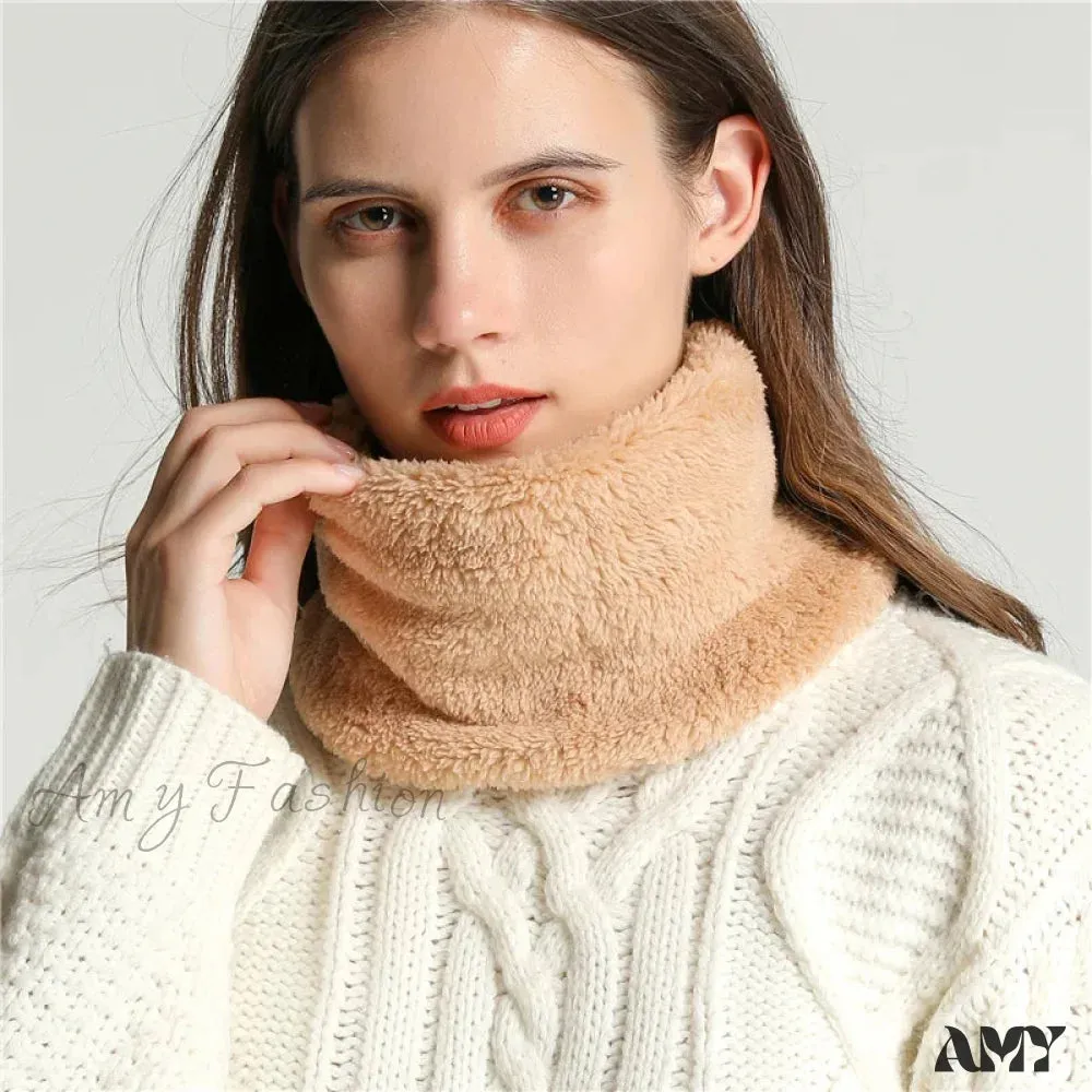 Cashmere Warm Color Ring Plush Thick Outdoor Sports Neckerchief Muffler Scarf