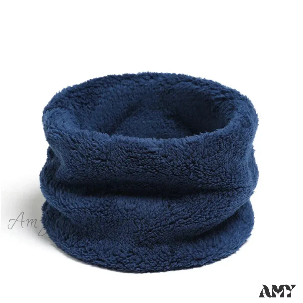 Cashmere Warm Color Ring Plush Thick Outdoor Sports Neckerchief Muffler Scarf