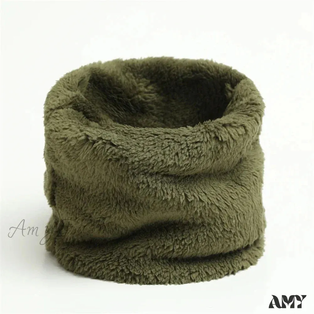 Cashmere Warm Color Ring Plush Thick Outdoor Sports Neckerchief Muffler Scarf