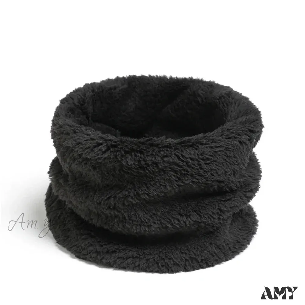 Cashmere Warm Color Ring Plush Thick Outdoor Sports Neckerchief Muffler Scarf