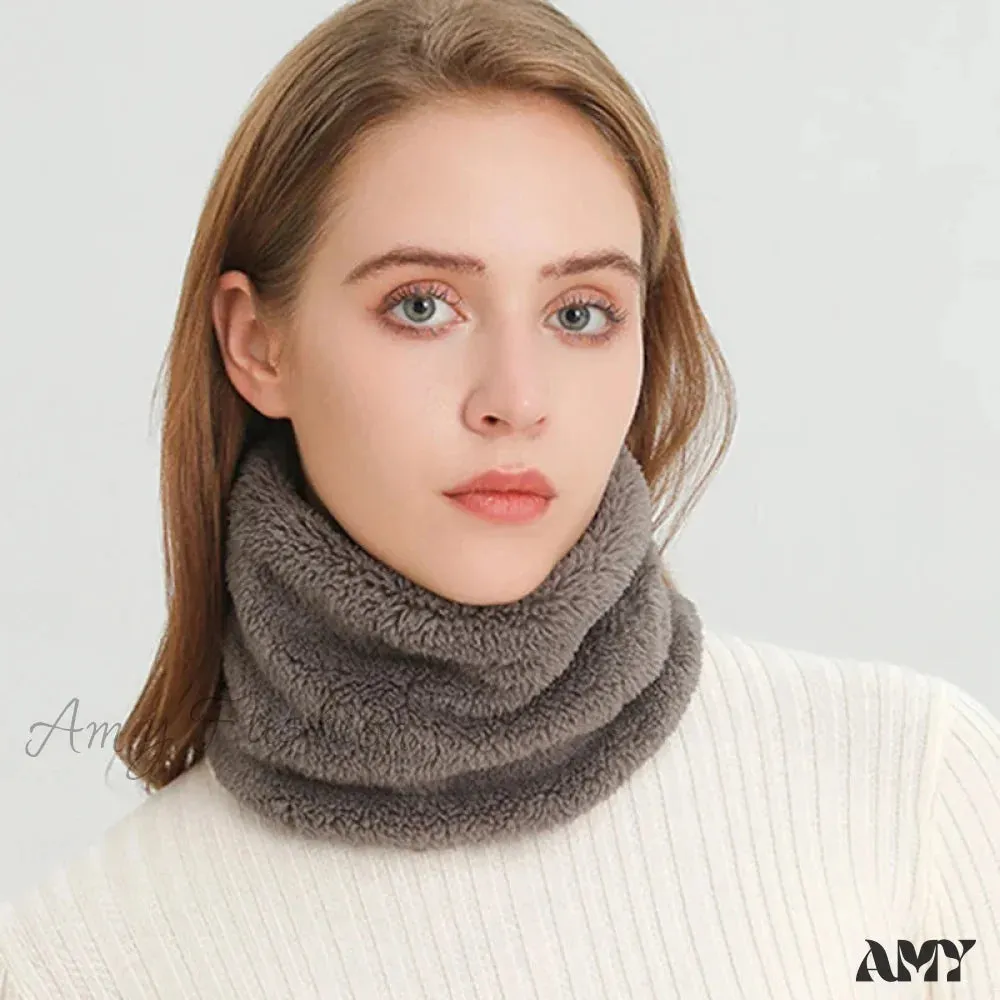 Cashmere Warm Color Ring Plush Thick Outdoor Sports Neckerchief Muffler Scarf