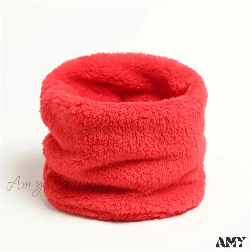 Cashmere Warm Color Ring Plush Thick Outdoor Sports Neckerchief Muffler Scarf