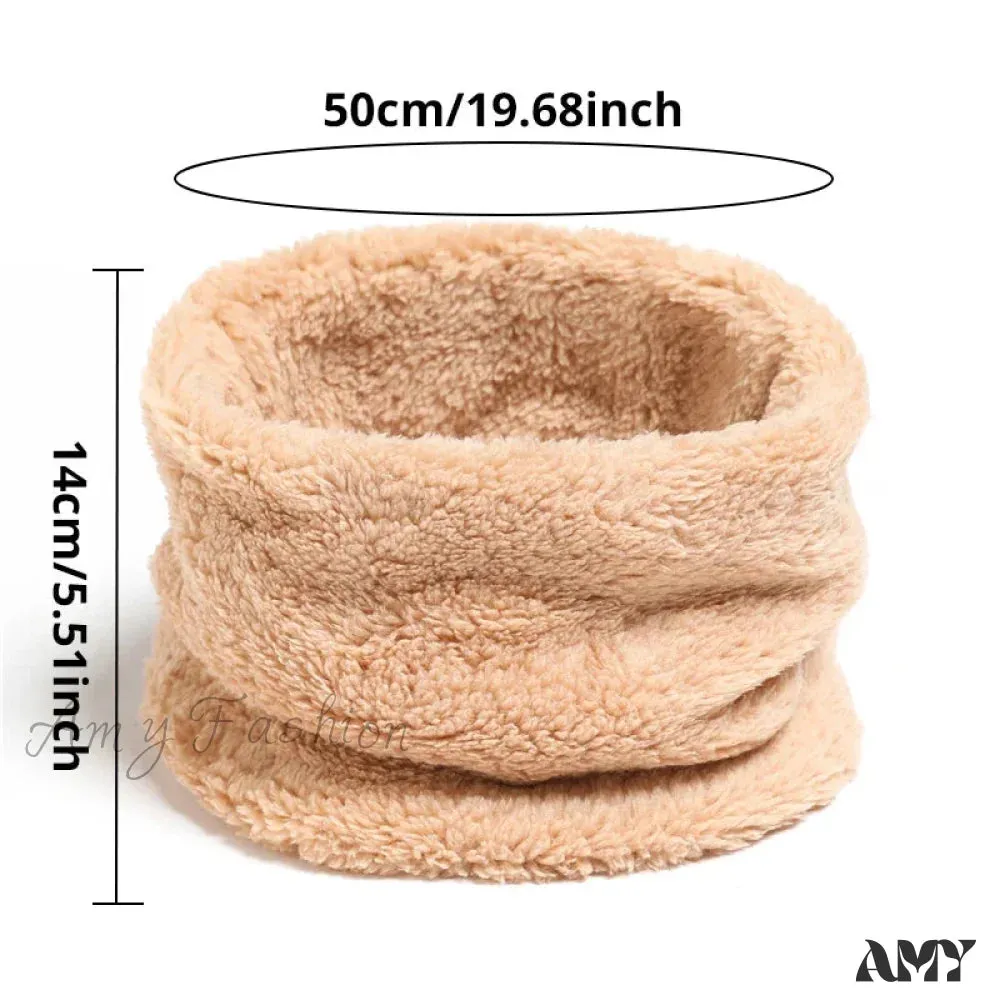 Cashmere Warm Color Ring Plush Thick Outdoor Sports Neckerchief Muffler Scarf