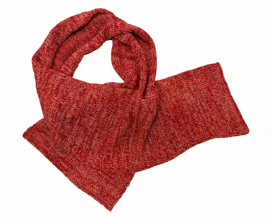 Cashmere Wool Scarf and Hat in Pomegranate Red Color