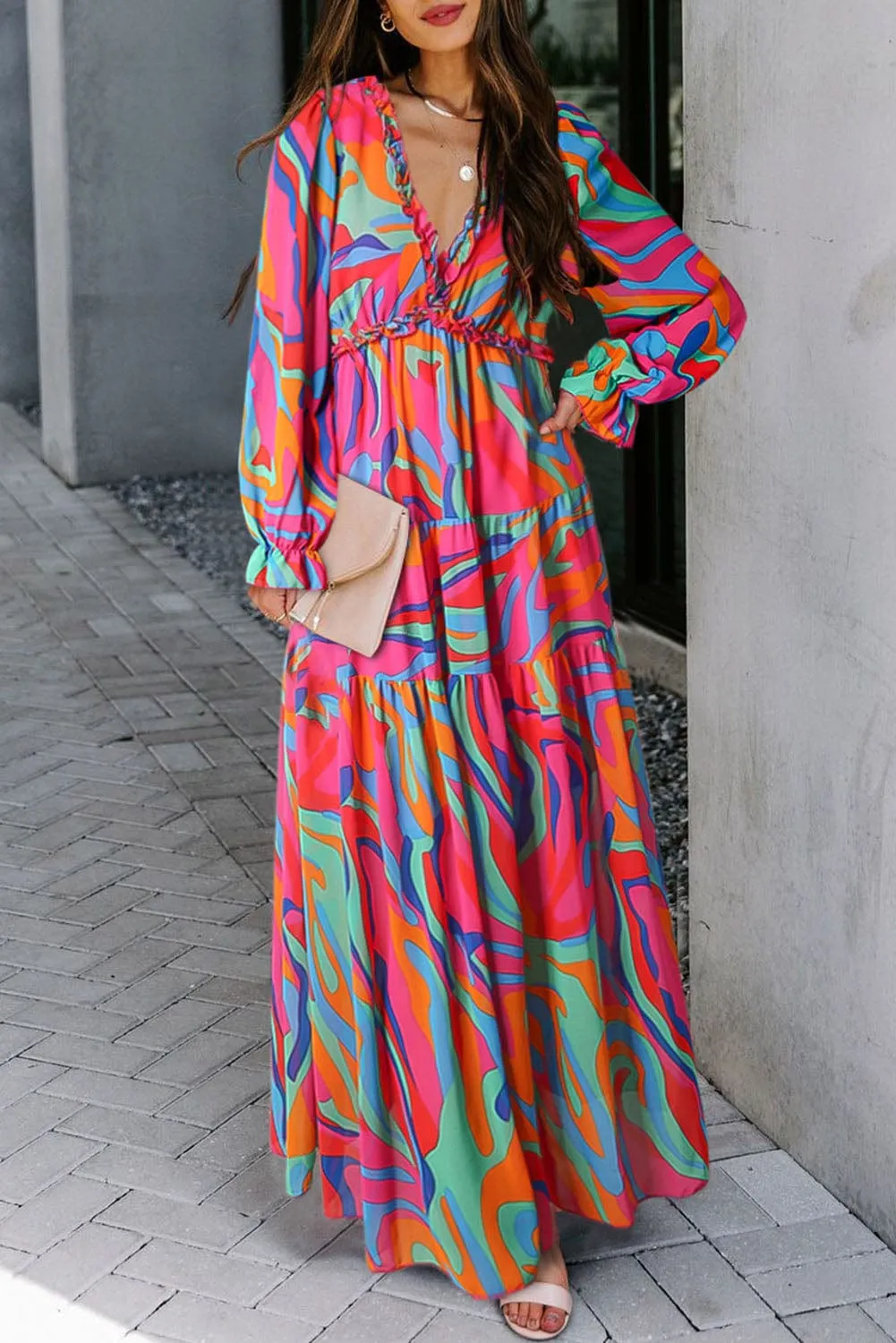 Casual Long-sleeved Dress With Big Swing