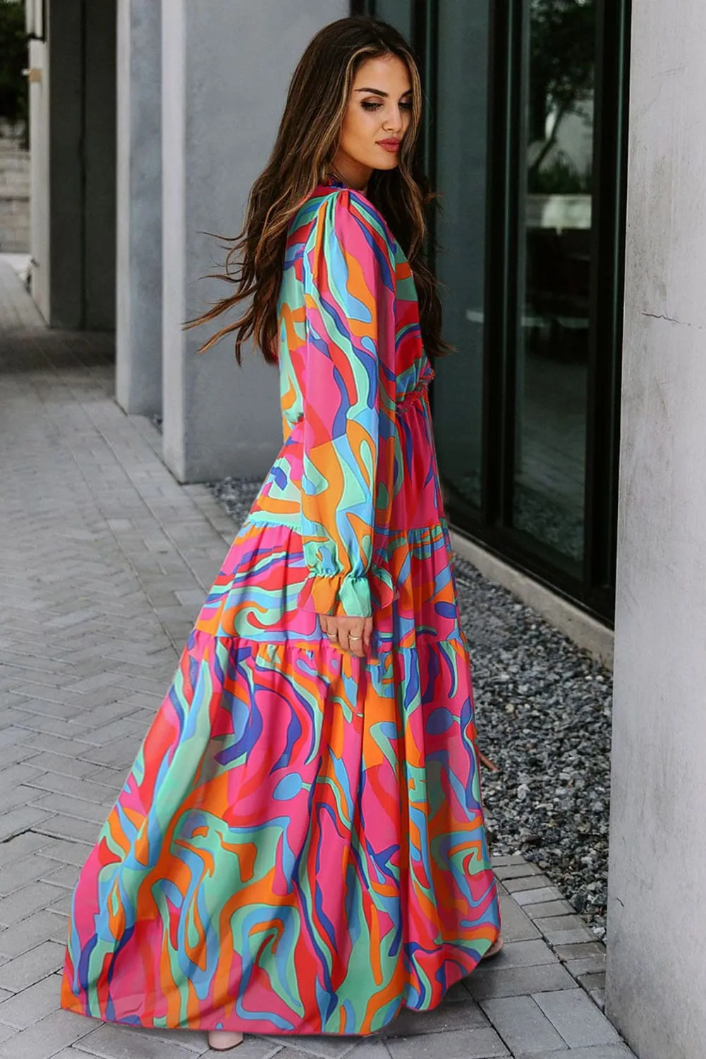 Casual Long-sleeved Dress With Big Swing