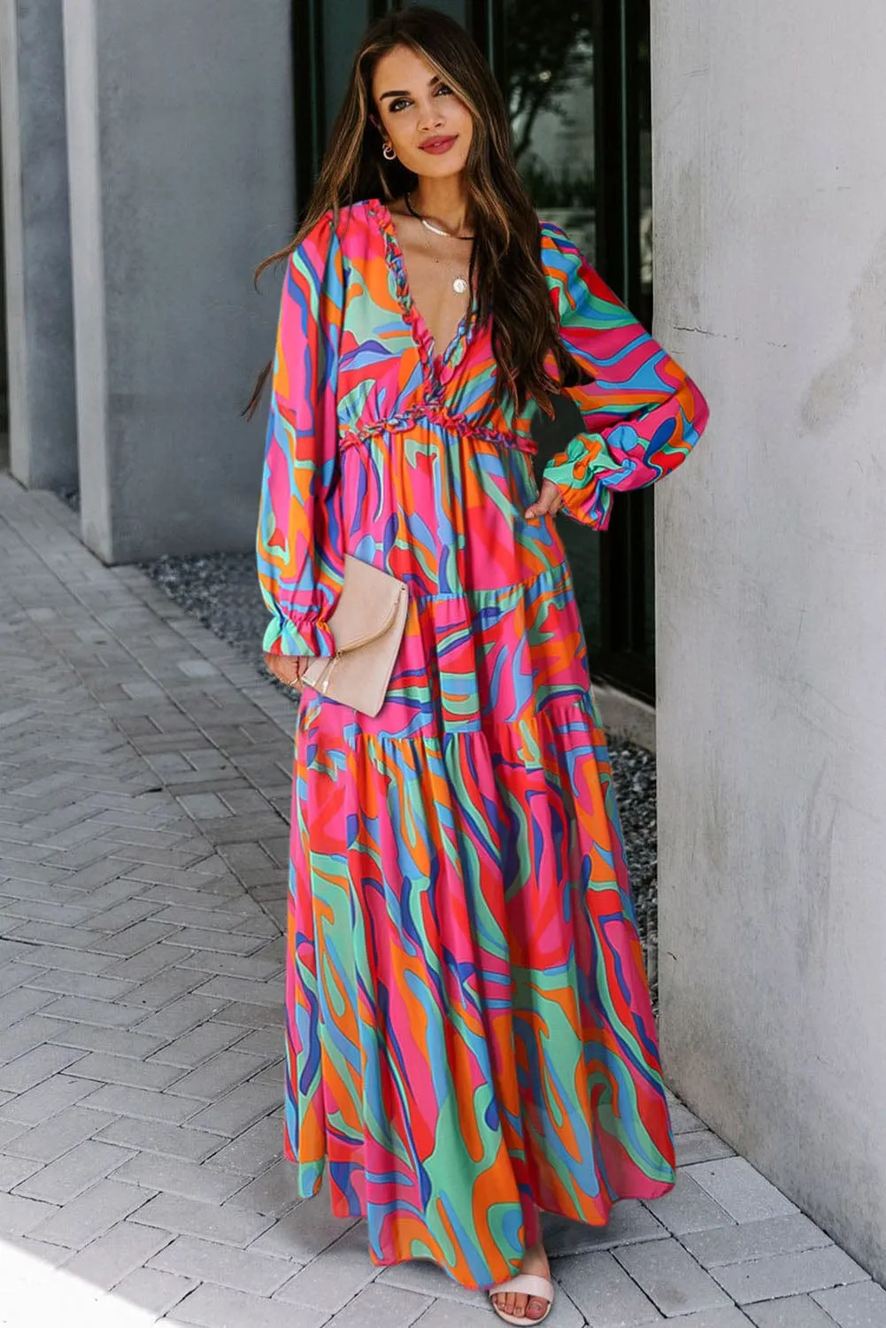 Casual Long-sleeved Dress With Big Swing