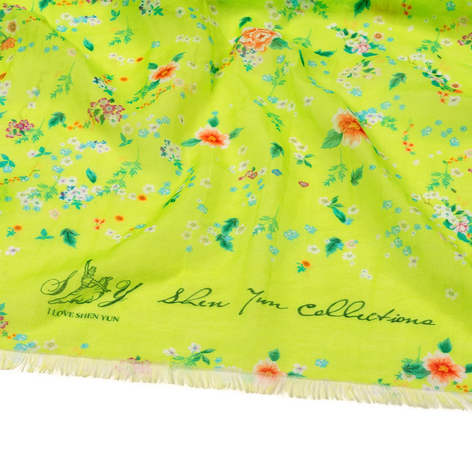 Celestial Flowers Long Scarf - Green