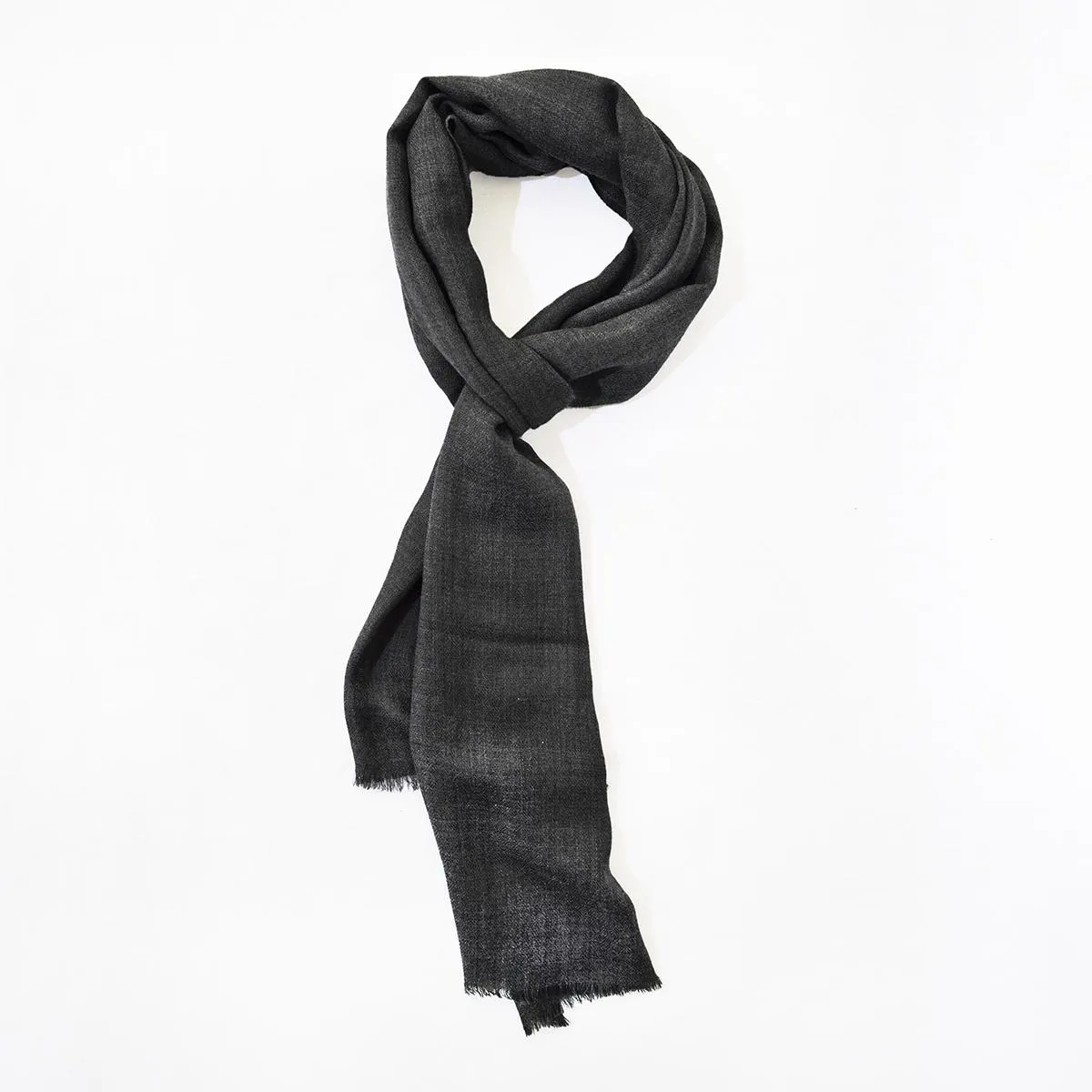 CHARCOAL fine wool scarf women/men, solid colour, reversible, fashion shawl or stole or wrap, unisex