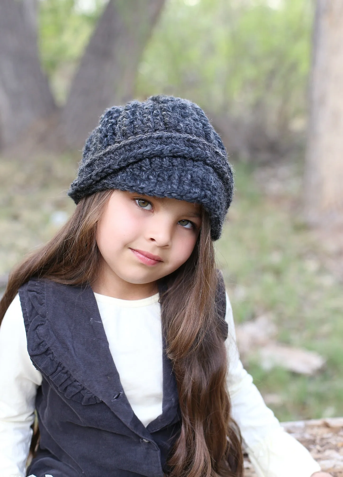 Charcoal gray buckle beanie winter hat