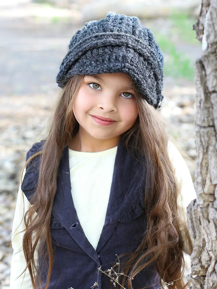 Charcoal gray buckle beanie winter hat