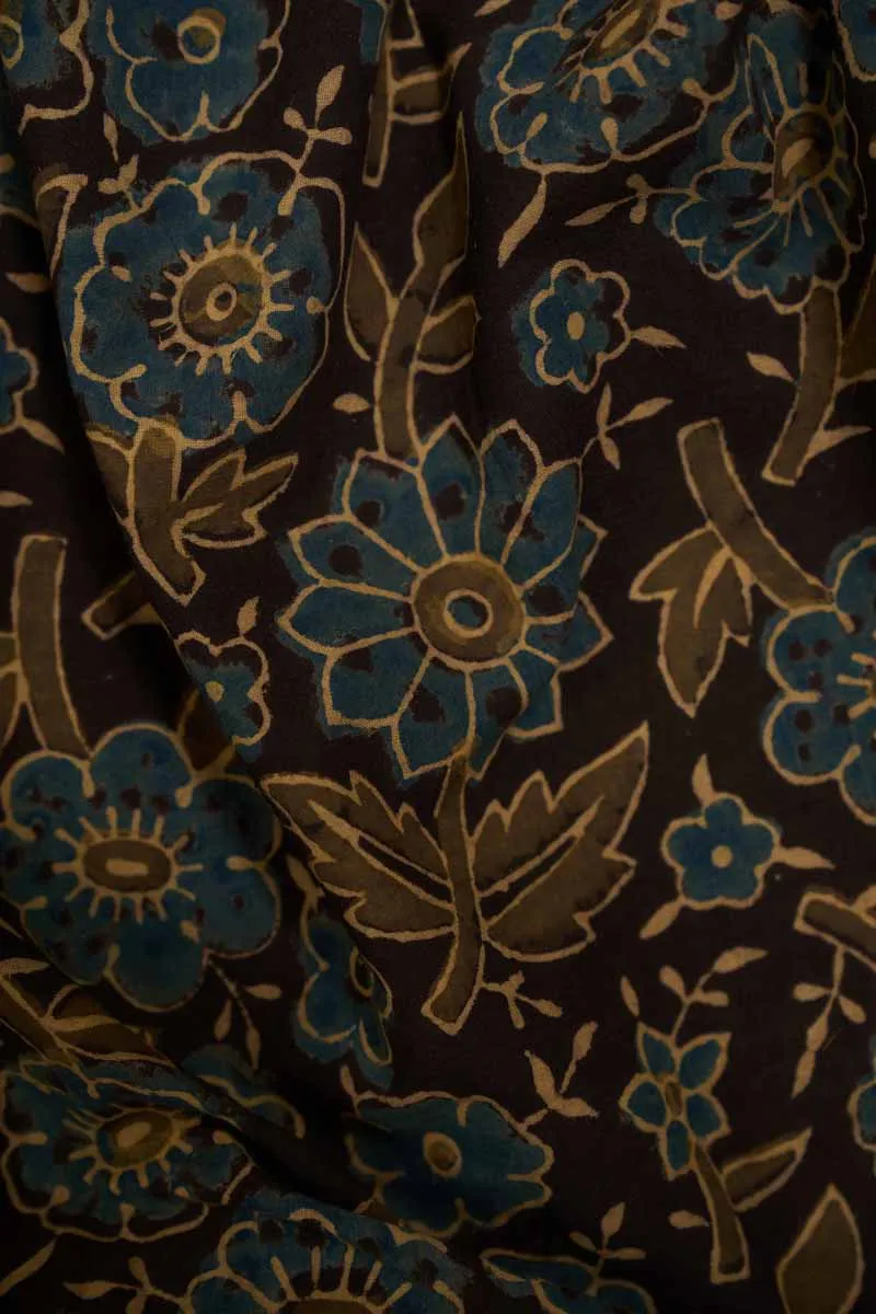 Chocolate Pure Cotton Ajarakh Printed Fabric