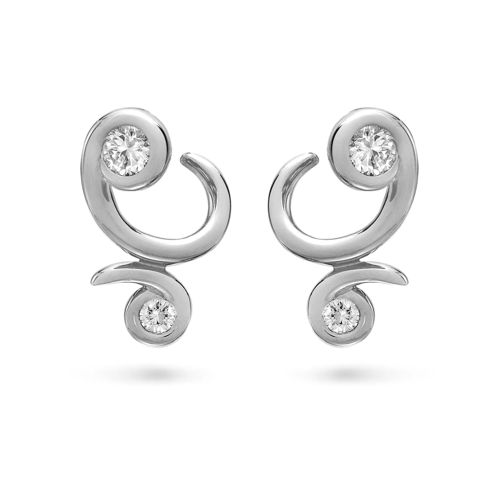 Contour Bossa Nova Diamond and White Gold Earrings