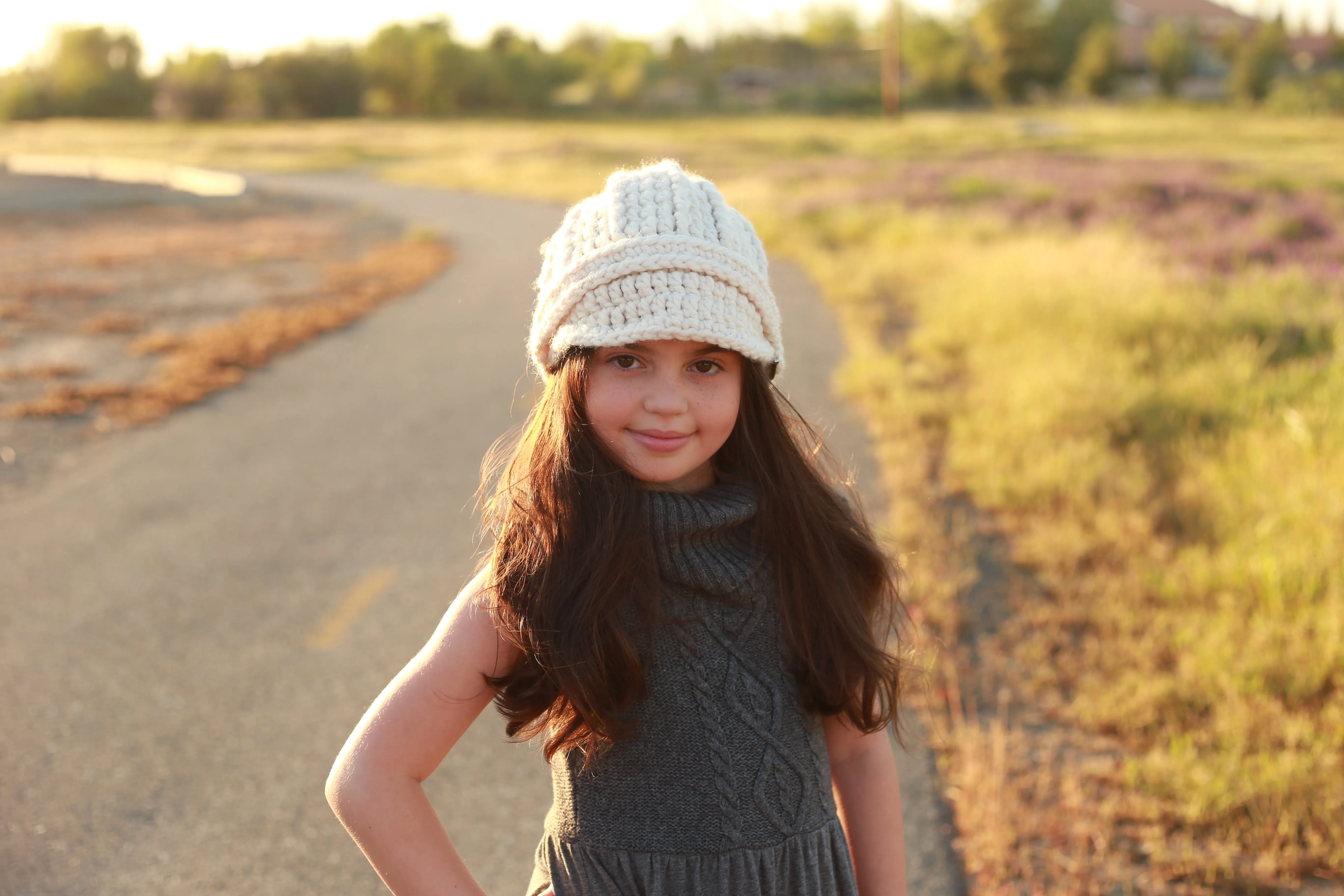 Cream buckle beanie winter hat