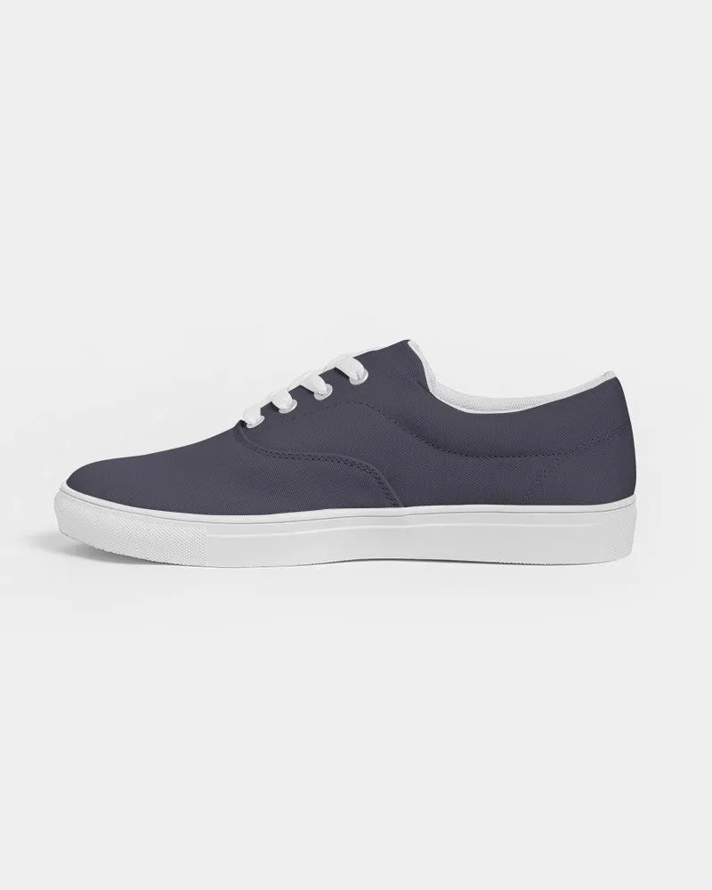 Dark Blue Gray Women's Canvas Sneakers | Women's | Dark Pale Pastel Blue Gray | C30M30Y0K80