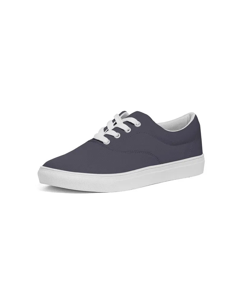 Dark Blue Gray Women's Canvas Sneakers | Women's | Dark Pale Pastel Blue Gray | C30M30Y0K80