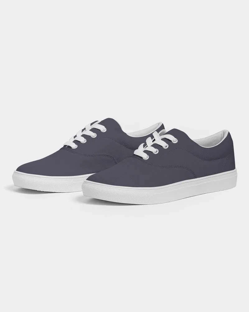 Dark Blue Gray Women's Canvas Sneakers | Women's | Dark Pale Pastel Blue Gray | C30M30Y0K80