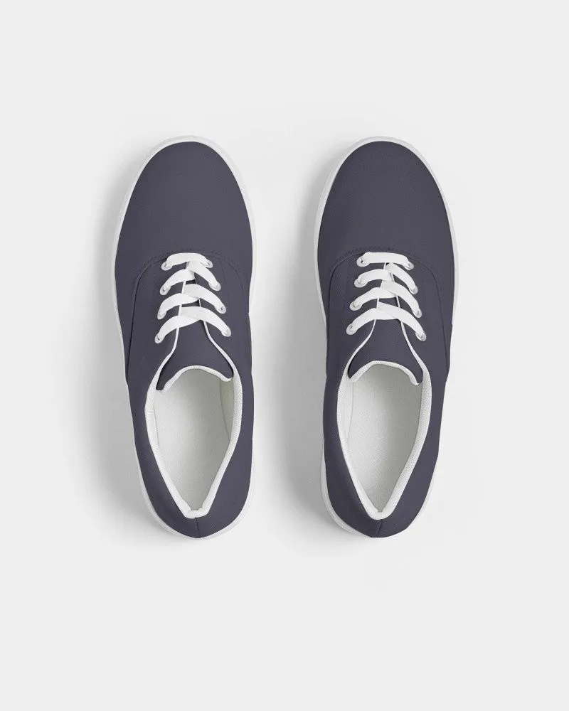 Dark Blue Gray Women's Canvas Sneakers | Women's | Dark Pale Pastel Blue Gray | C30M30Y0K80