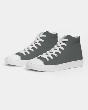 Dark Green Gray Men's High-top Canvas Sneakers | Men's | Dark Pale Green Gray | C10M0Y10K80