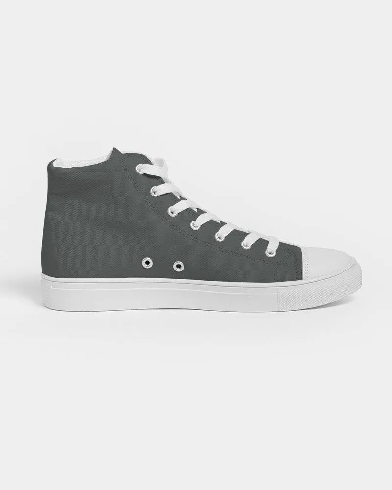 Dark Green Gray Women's High-top Canvas Sneakers | Women's | Dark Pale Green Gray | C10M0Y10K80