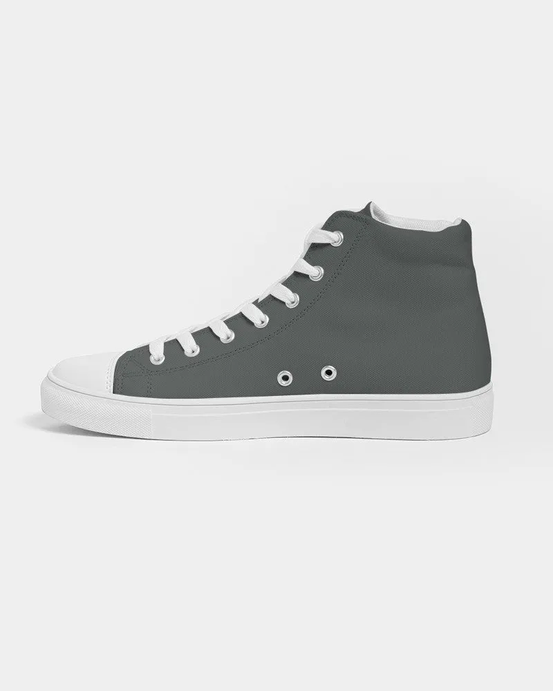 Dark Green Gray Women's High-top Canvas Sneakers | Women's | Dark Pale Green Gray | C10M0Y10K80